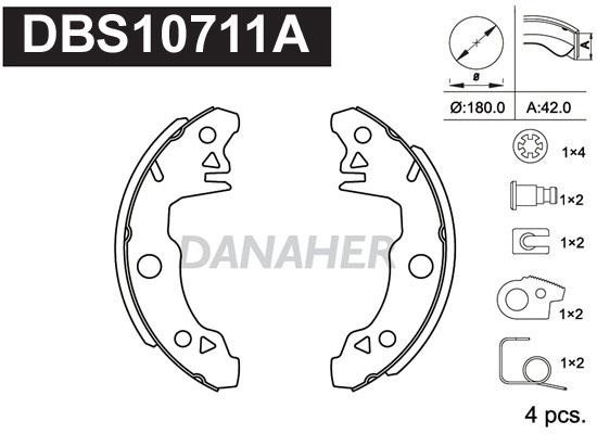Danaher DBS10711A Колодки тормозные барабанные, комплект DBS10711A: Отличная цена - Купить в Польше на 2407.PL!