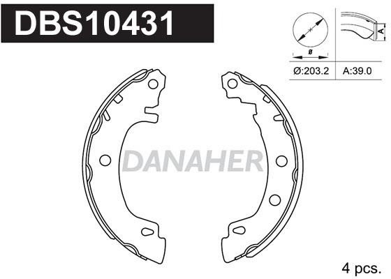 Danaher DBS10431 Brake shoe set DBS10431: Buy near me in Poland at 2407.PL - Good price!