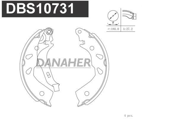 Danaher DBS10731 Колодки тормозные барабанные, комплект DBS10731: Отличная цена - Купить в Польше на 2407.PL!