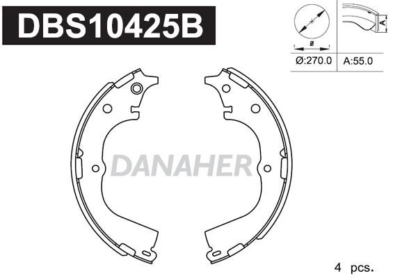 Danaher DBS10425B Колодки гальмівні барабанні, комплект DBS10425B: Приваблива ціна - Купити у Польщі на 2407.PL!