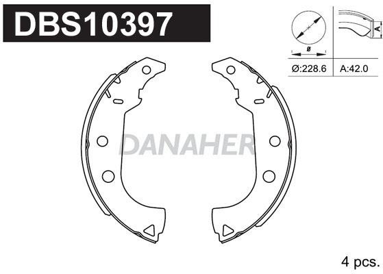 Danaher DBS10397 Колодки тормозные барабанные, комплект DBS10397: Отличная цена - Купить в Польше на 2407.PL!