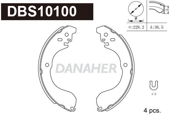 Danaher DBS10100 Колодки гальмівні барабанні, комплект DBS10100: Приваблива ціна - Купити у Польщі на 2407.PL!