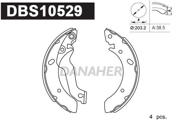 Danaher DBS10529 Колодки тормозные барабанные, комплект DBS10529: Отличная цена - Купить в Польше на 2407.PL!