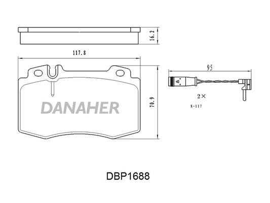 Danaher DBP1688 Гальмівні колодки, комплект DBP1688: Приваблива ціна - Купити у Польщі на 2407.PL!