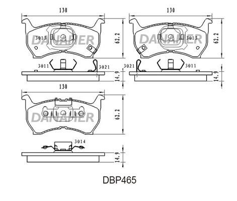 Danaher DBP465 Brake Pad Set, disc brake DBP465: Buy near me in Poland at 2407.PL - Good price!
