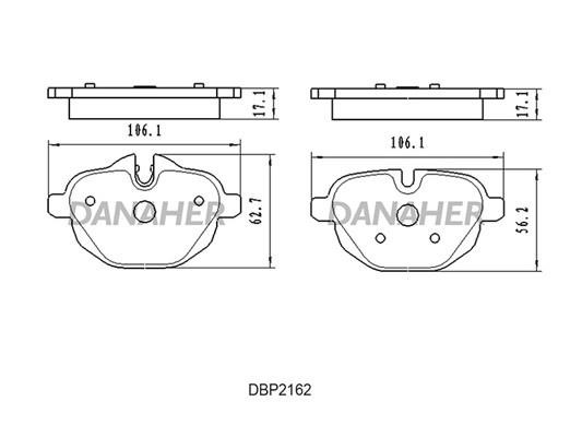 Danaher DBP2162 Brake Pad Set, disc brake DBP2162: Buy near me in Poland at 2407.PL - Good price!