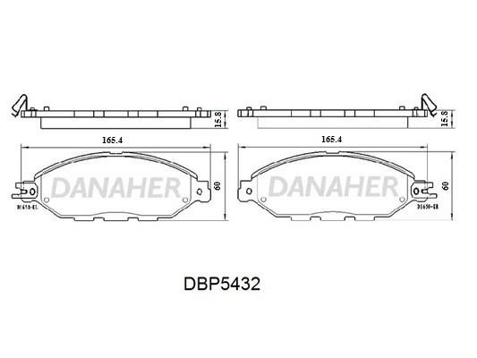 Danaher DBP5432 Klocki hamulcowe, zestaw DBP5432: Dobra cena w Polsce na 2407.PL - Kup Teraz!