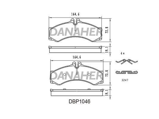 Danaher DBP1046 Brake Pad Set, disc brake DBP1046: Buy near me in Poland at 2407.PL - Good price!
