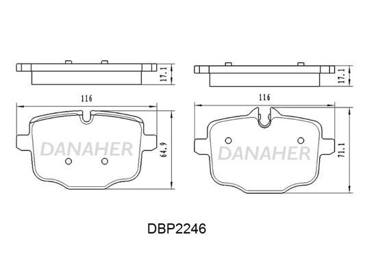 Danaher DBP2246 Гальмівні колодки, комплект DBP2246: Приваблива ціна - Купити у Польщі на 2407.PL!