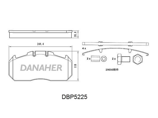 Danaher DBP5225 Гальмівні колодки передні, комплект DBP5225: Приваблива ціна - Купити у Польщі на 2407.PL!
