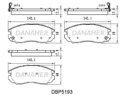 Danaher DBP5193 Гальмівні колодки, комплект DBP5193: Приваблива ціна - Купити у Польщі на 2407.PL!