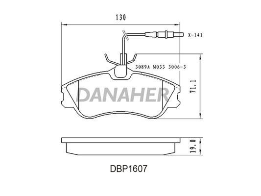 Danaher DBP1607 Гальмівні колодки, комплект DBP1607: Приваблива ціна - Купити у Польщі на 2407.PL!