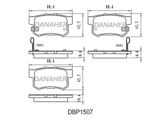 Danaher DBP1507 Гальмівні колодки, комплект DBP1507: Приваблива ціна - Купити у Польщі на 2407.PL!