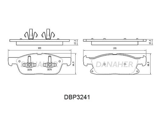 Danaher DBP3241 Тормозные колодки дисковые, комплект DBP3241: Отличная цена - Купить в Польше на 2407.PL!