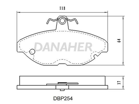 Danaher DBP254 Тормозные колодки дисковые, комплект DBP254: Отличная цена - Купить в Польше на 2407.PL!