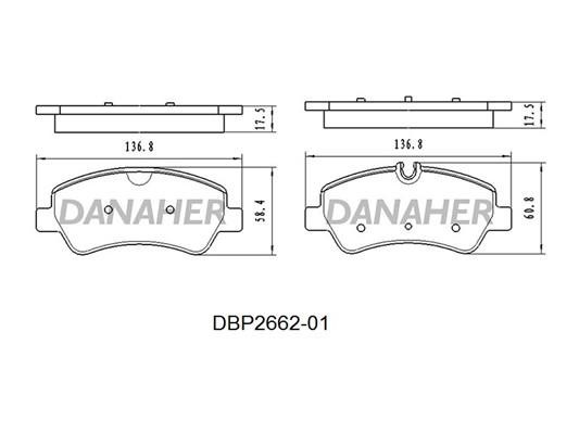 Danaher DBP2662-01 Гальмівні колодки, комплект DBP266201: Приваблива ціна - Купити у Польщі на 2407.PL!