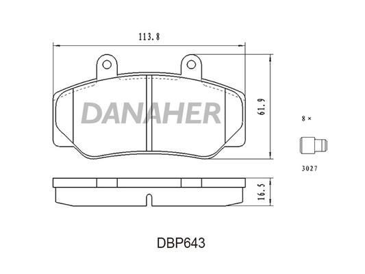 Danaher DBP643 Brake Pad Set, disc brake DBP643: Buy near me in Poland at 2407.PL - Good price!