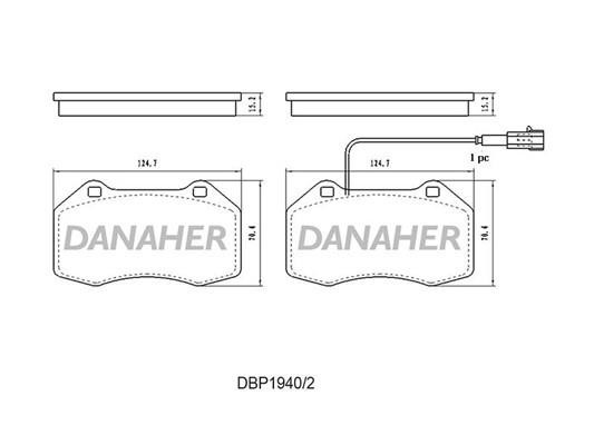 Danaher DBP1940/2 Тормозные колодки дисковые, комплект DBP19402: Отличная цена - Купить в Польше на 2407.PL!