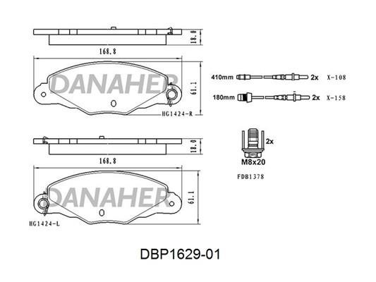 Danaher DBP1629-01 Klocki hamulcowe, zestaw DBP162901: Dobra cena w Polsce na 2407.PL - Kup Teraz!