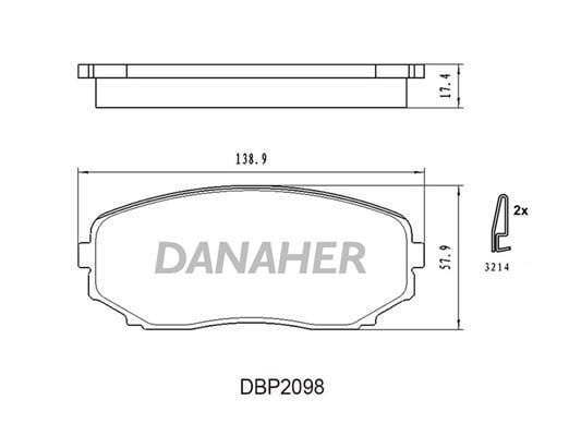 Danaher DBP2098 Тормозные колодки дисковые, комплект DBP2098: Отличная цена - Купить в Польше на 2407.PL!