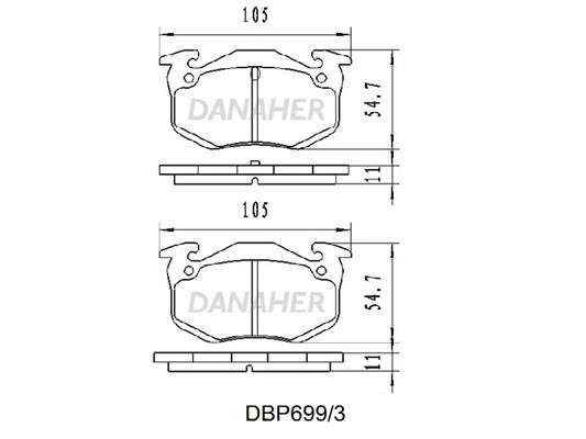 Danaher DBP699/3 Brake Pad Set, disc brake DBP6993: Buy near me in Poland at 2407.PL - Good price!
