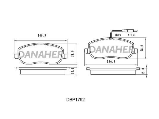 Danaher DBP1792 Brake Pad Set, disc brake DBP1792: Buy near me in Poland at 2407.PL - Good price!