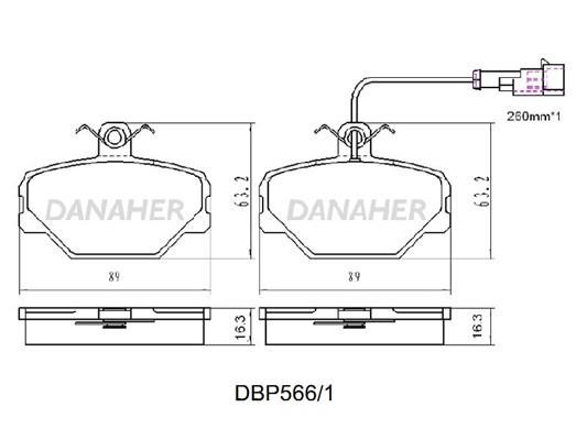 Danaher DBP566/1 Brake Pad Set, disc brake DBP5661: Buy near me in Poland at 2407.PL - Good price!