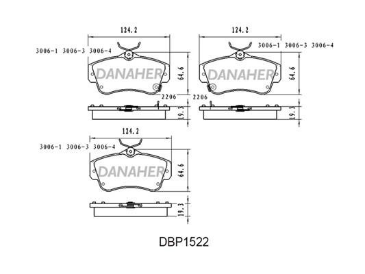 Danaher DBP1522 Тормозные колодки дисковые, комплект DBP1522: Отличная цена - Купить в Польше на 2407.PL!