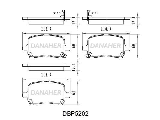 Danaher DBP5202 Klocki hamulcowe, zestaw DBP5202: Dobra cena w Polsce na 2407.PL - Kup Teraz!