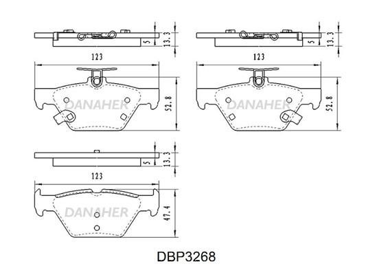 Danaher DBP3268 Rear disc brake pads, set DBP3268: Buy near me in Poland at 2407.PL - Good price!