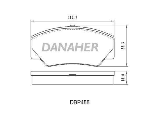 Danaher DBP488 Гальмівні колодки, комплект DBP488: Приваблива ціна - Купити у Польщі на 2407.PL!