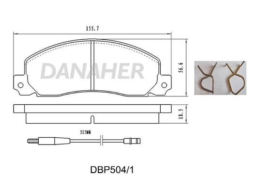 Danaher DBP504/1 Гальмівні колодки, комплект DBP5041: Приваблива ціна - Купити у Польщі на 2407.PL!