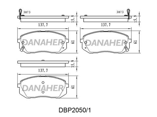 Danaher DBP2050/1 Klocki hamulcowe, zestaw DBP20501: Dobra cena w Polsce na 2407.PL - Kup Teraz!