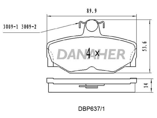 Danaher DBP637/1 Гальмівні колодки, комплект DBP6371: Купити у Польщі - Добра ціна на 2407.PL!