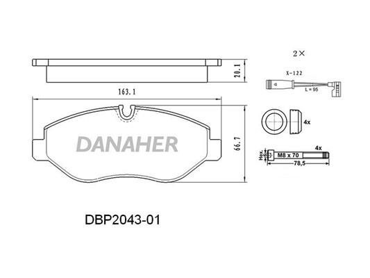 Danaher DBP2043-01 Гальмівні колодки, комплект DBP204301: Приваблива ціна - Купити у Польщі на 2407.PL!