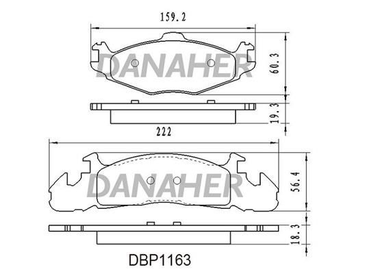 Danaher DBP1163 Brake Pad Set, disc brake DBP1163: Buy near me in Poland at 2407.PL - Good price!