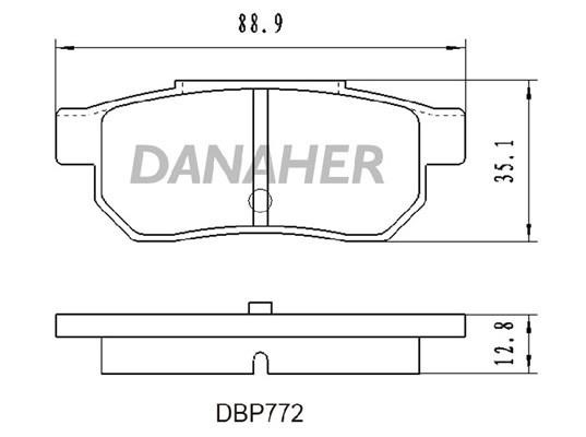 Danaher DBP772 Brake Pad Set, disc brake DBP772: Buy near me in Poland at 2407.PL - Good price!