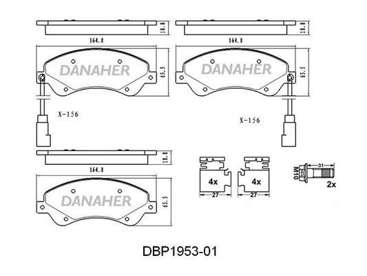 Danaher DBP1953-01 Гальмівні колодки, комплект DBP195301: Приваблива ціна - Купити у Польщі на 2407.PL!