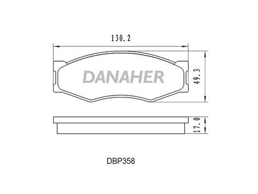 Danaher DBP358 Brake Pad Set, disc brake DBP358: Buy near me in Poland at 2407.PL - Good price!
