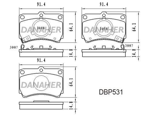 Danaher DBP531 Brake Pad Set, disc brake DBP531: Buy near me in Poland at 2407.PL - Good price!