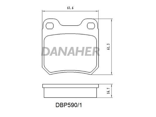 Danaher DBP590/1 Гальмівні колодки, комплект DBP5901: Приваблива ціна - Купити у Польщі на 2407.PL!