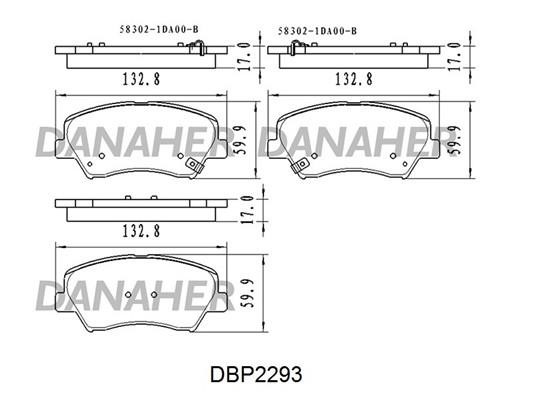 Danaher DBP2293 Гальмівні колодки, комплект DBP2293: Приваблива ціна - Купити у Польщі на 2407.PL!