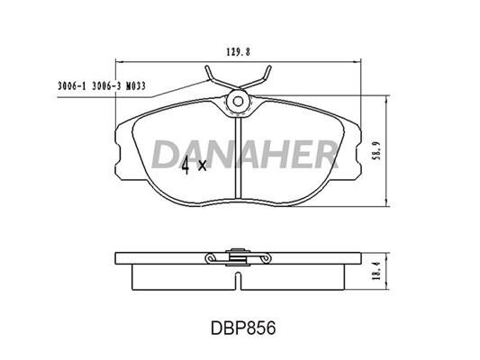 Danaher DBP856 Brake Pad Set, disc brake DBP856: Buy near me in Poland at 2407.PL - Good price!