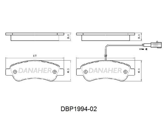 Danaher DBP1994-02 Тормозные колодки дисковые, комплект DBP199402: Отличная цена - Купить в Польше на 2407.PL!