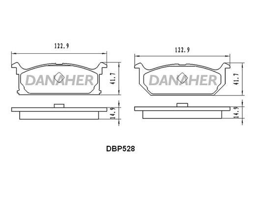 Danaher DBP528 Гальмівні колодки, комплект DBP528: Приваблива ціна - Купити у Польщі на 2407.PL!
