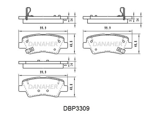 Danaher DBP3309 Гальмівні колодки передні, комплект DBP3309: Приваблива ціна - Купити у Польщі на 2407.PL!