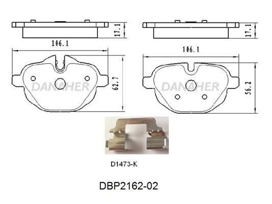 Danaher DBP2162-02 Brake Pad Set, disc brake DBP216202: Buy near me in Poland at 2407.PL - Good price!