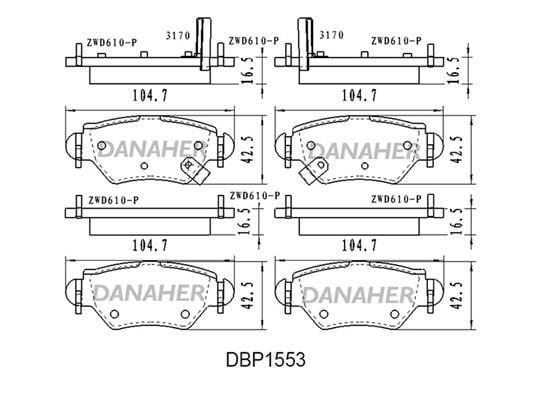 Danaher DBP1553 Brake Pad Set, disc brake DBP1553: Buy near me in Poland at 2407.PL - Good price!