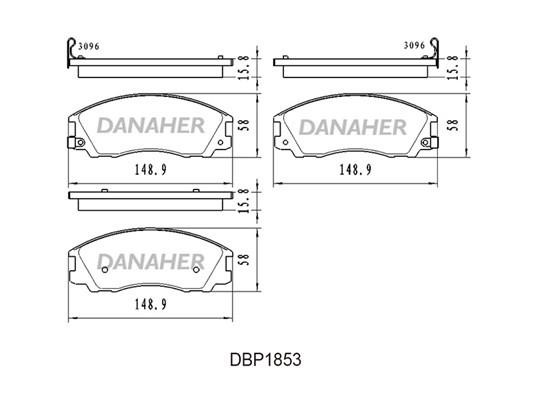 Danaher DBP1853 Гальмівні колодки, комплект DBP1853: Приваблива ціна - Купити у Польщі на 2407.PL!