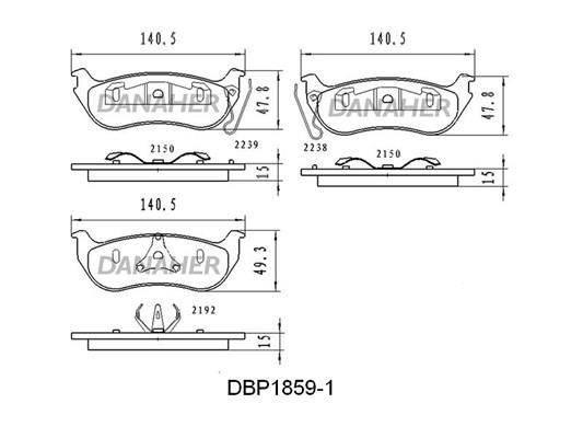 Danaher DBP1859/1 Brake Pad Set, disc brake DBP18591: Buy near me in Poland at 2407.PL - Good price!